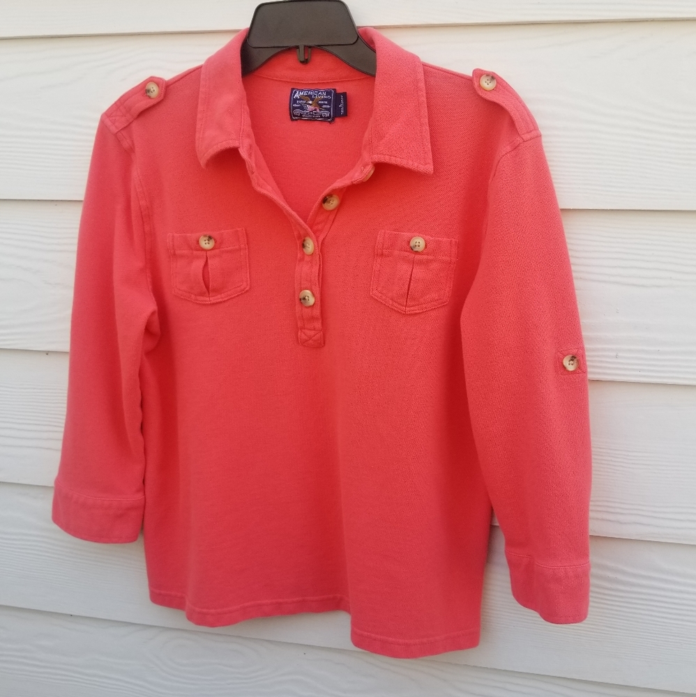 L Coral knit top